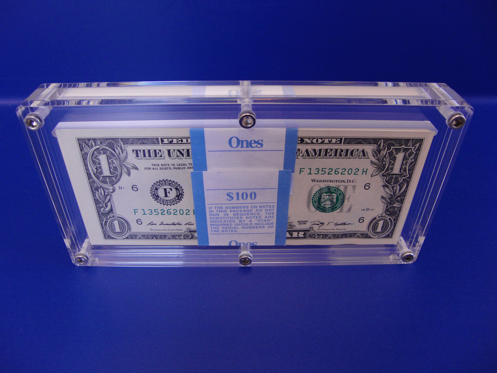 Bulk 10 Pack of Acrylic BEP 100 Bank Note Display | PlastiXrevolution